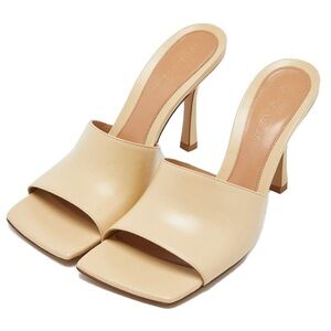 Bottega Veneta Beige Leather Stretch Slide Mules